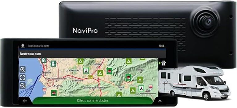 GPS Camping Car 7 Pouces NaviPro DVR, Dashcam - Caméra de Route intégrée, Europe + Maroc, Aires De Camping - Mise A Jour Gratuite A Vie